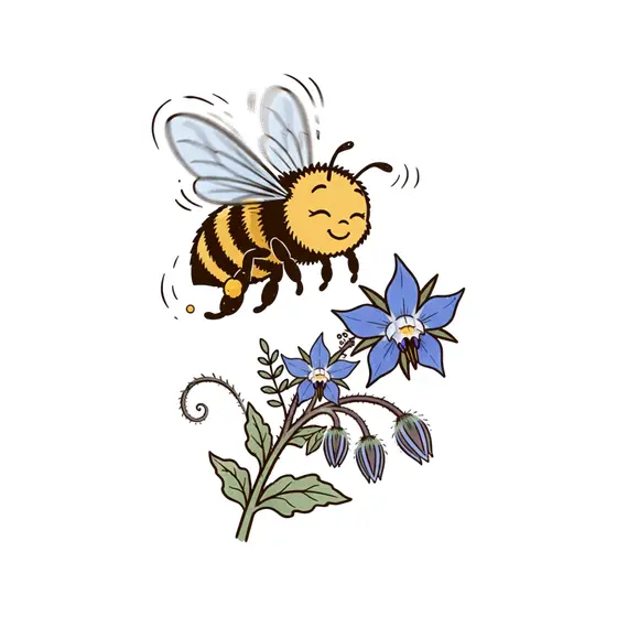 Sleepy Bee In Side-View Flight