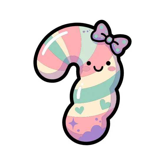 Pastel Candy Cane With Bow