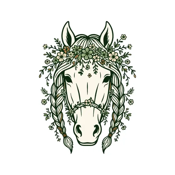 Horse Head With Wildflower Crown