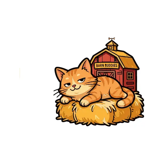 Sleepy Ginger Cat on Hay Bale