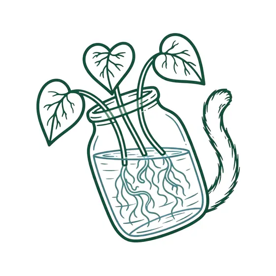 Pothos Cuttings Rooting in Jar