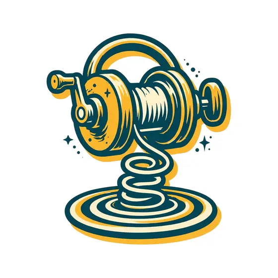Spinning Reel With Coiled Line