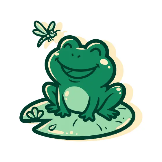 Smiling Frog On Lily Pad