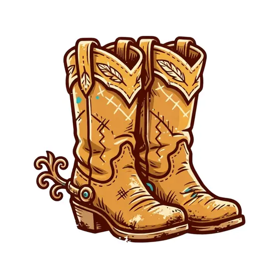 Angled Boots With Spur and Feather Detail