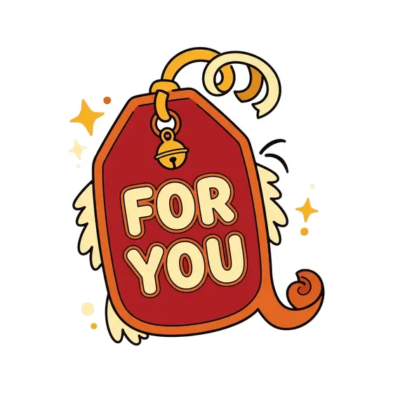 Red Scalloped For You Gift Tag