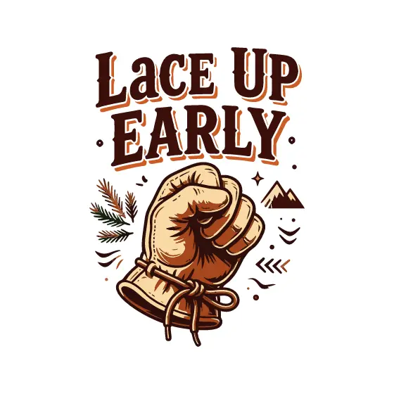 Lace Up Early Cream Glove Dark Lettering