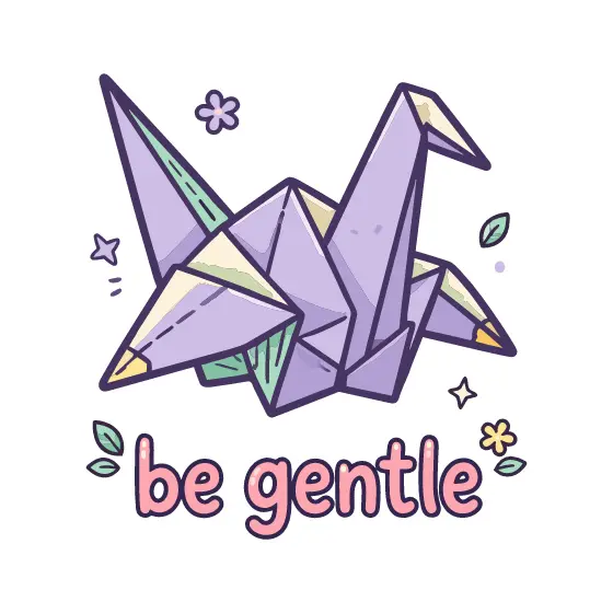 Lavender Origami Crane Be Gentle
