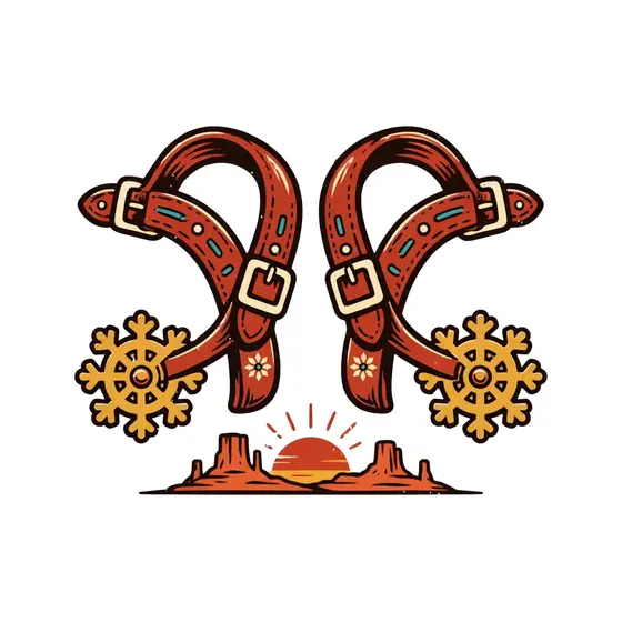 Snowflake Rowel Spurs With Mesa Sunset