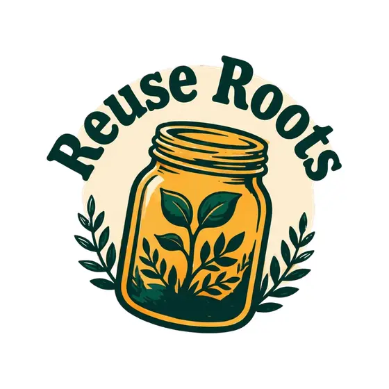Golden Mason Jar With Leafy Sprig