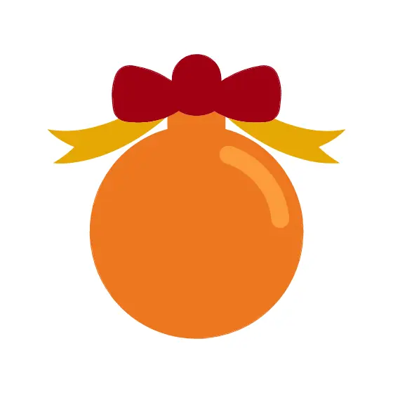 Orange Bauble With Red Bow
