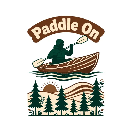 Paddle On Kayak Over Hills and Pines