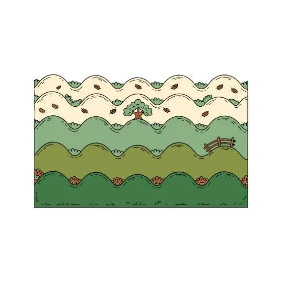 Layered Rolling Hills Border Pattern