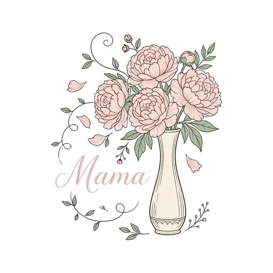 Blush Peony Vase With Pink Mama