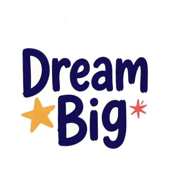 Dream Big Lettering With Stars