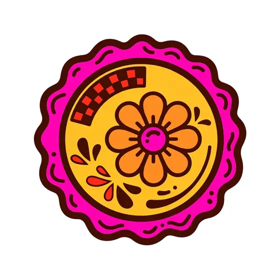 Yellow Penny With Orange Daisy