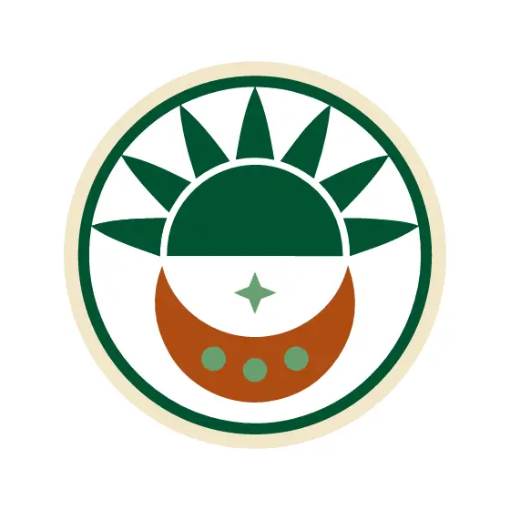 Sun and Moon Badge With Dots