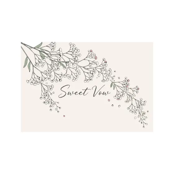 Baby's Breath Sprig with Sweet Vow Script