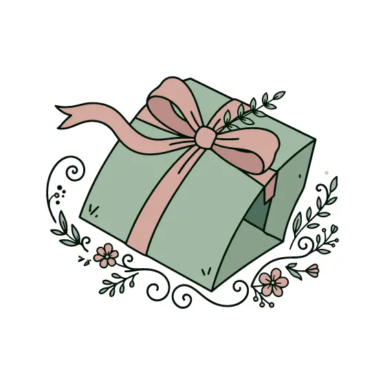 Filled Sage Gift Box With Blooms
