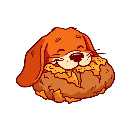 Beagle Nuzzling Crusty Bread Loaf