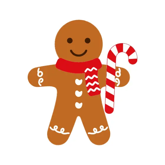 Gingerbread Man with Candy Cane
