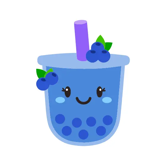 Blueberry Boba Tea Drink