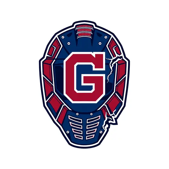 Armored Navy Goalie Mask With Panels