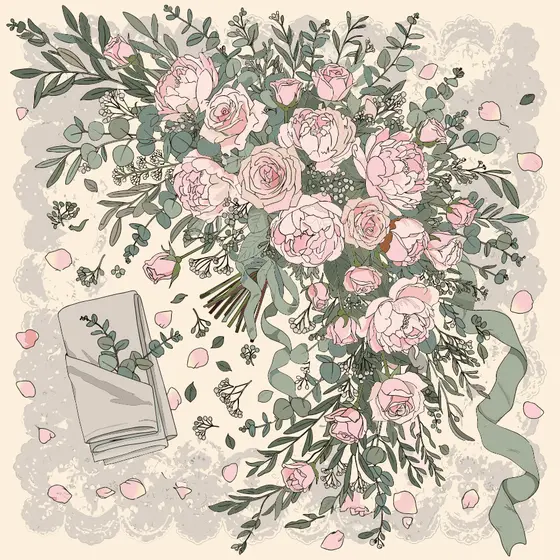 Blush Rose and Peony Bridal Bouquet