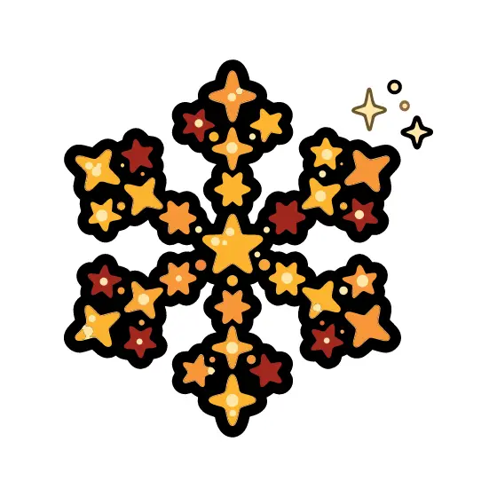 Star-Filled Snowflake With Sparkles