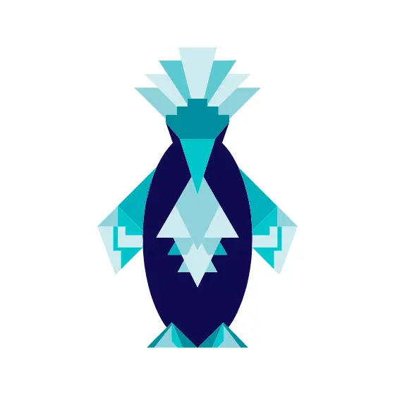 Art Deco Penguin With Crested Feathers