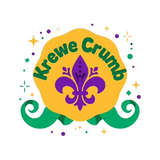 Wavy Gold Krewe Badge With Purple Fleur