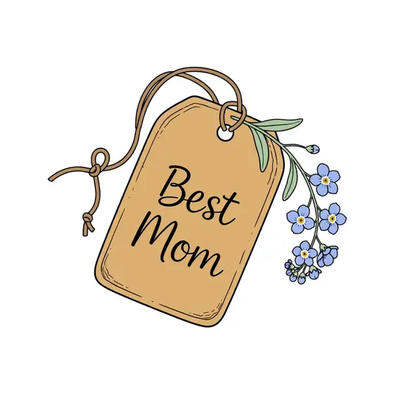 Best Mom Tag With Forget-Me-Nots