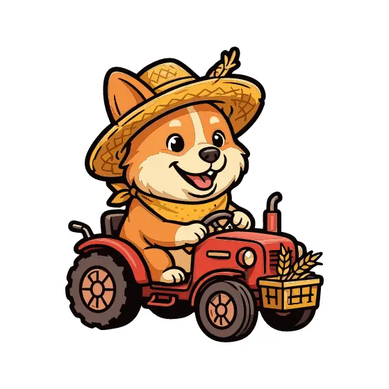 Corgi Driver With Bandana and Hay Crate
