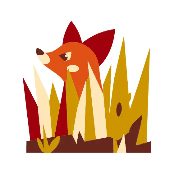 Fox Head Among Tall Grass