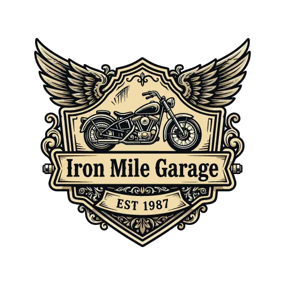 Vintage Motorcycle Wings Crest Emblem