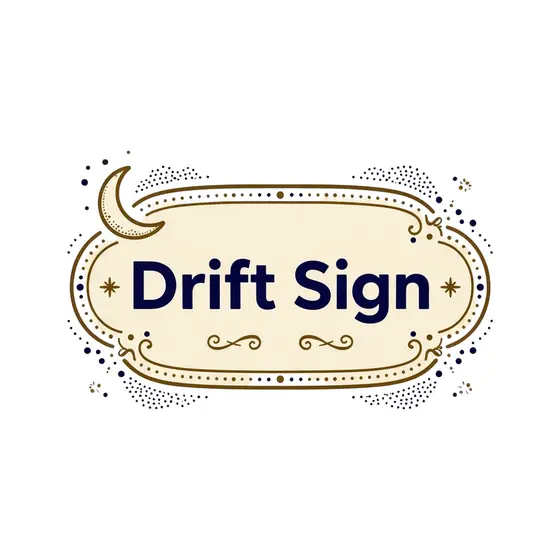 Drift Sign Lettering With Crescent Moon