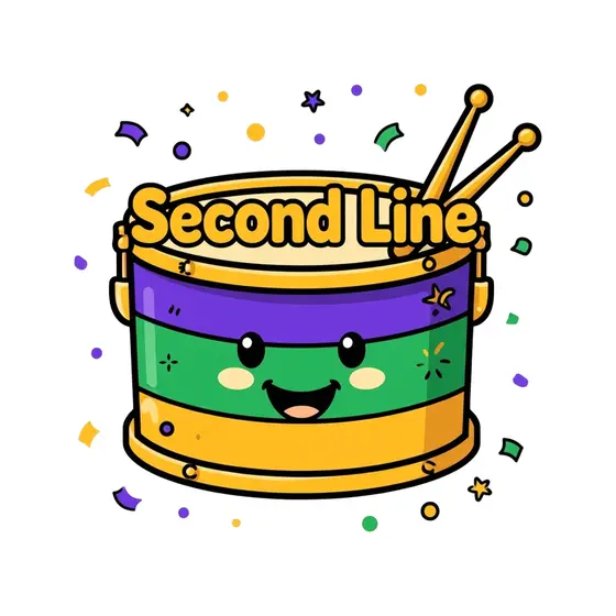 Cheerful Drum With Second Line Lettering