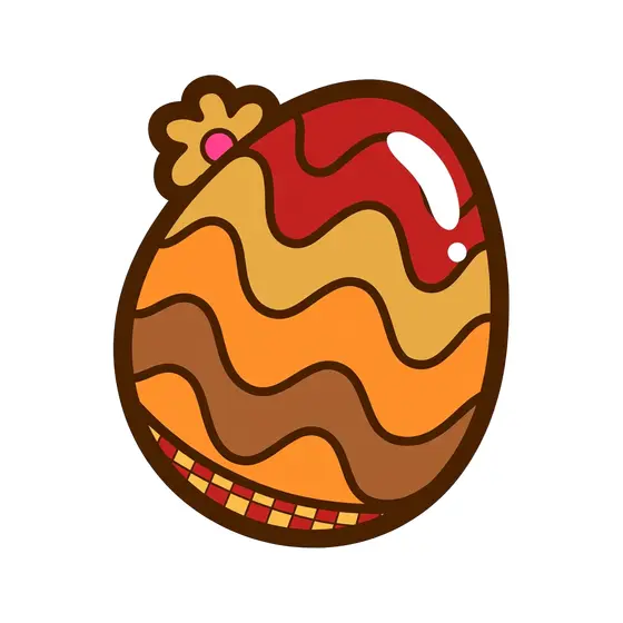 Red and Mustard Wavy Egg