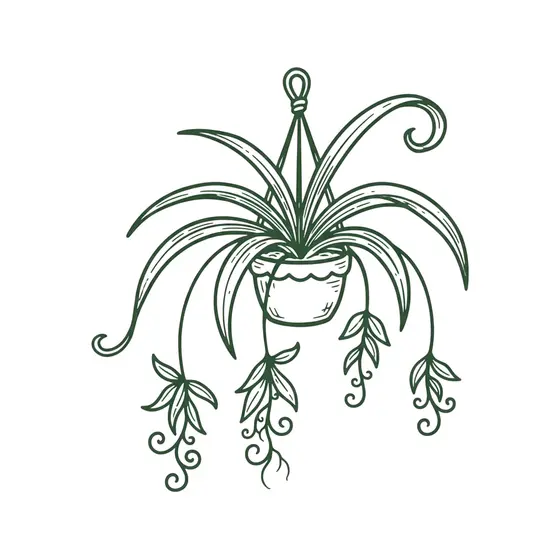 Spider Plant With Curling Leaf Tip