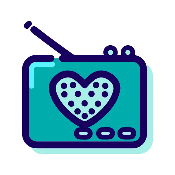 Retro Radio With Heart Speaker