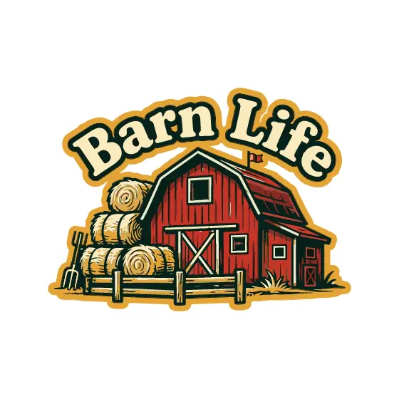 Barn Life With Fence and Hay