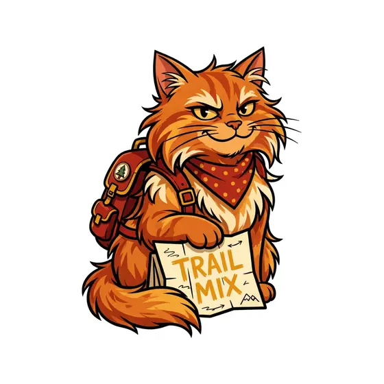 Orange Cat in Bandana With Map