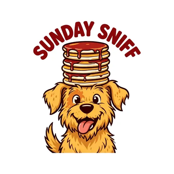 Golden Dog With Slim Pancake Stack