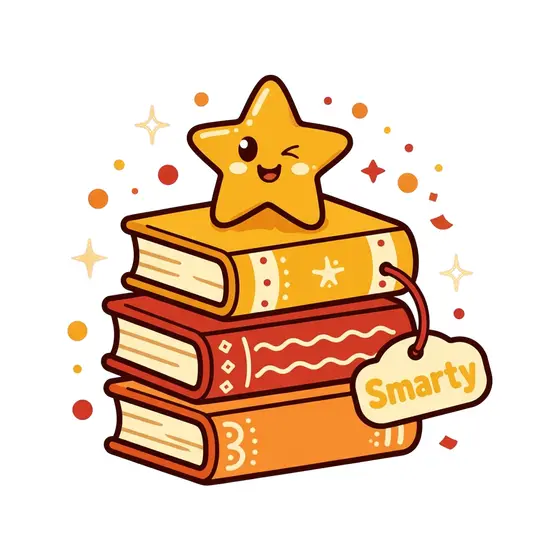 Winking Gold Star Atop Book Stack