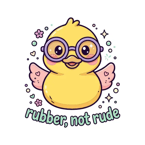 Yellow Rubber Duck in Round Glasses