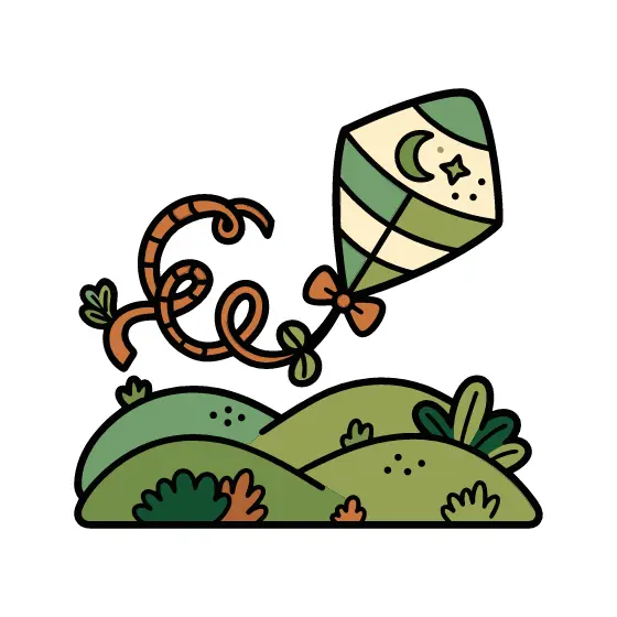 Striped Crescent Kite With Curly Tail