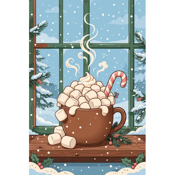 Cocoa Mug Overflowing With Marshmallows