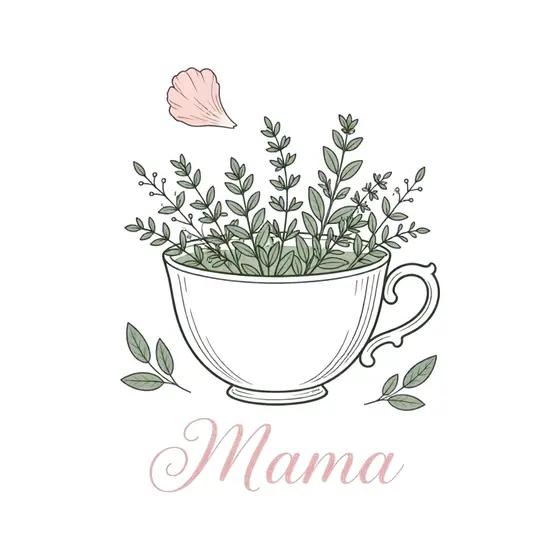 Herb Teacup With Pink Mama
