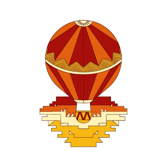 Art Deco Balloon With Zigzag Band