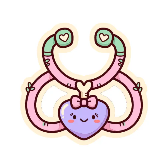 Lavender Heart Stethoscope With Bow