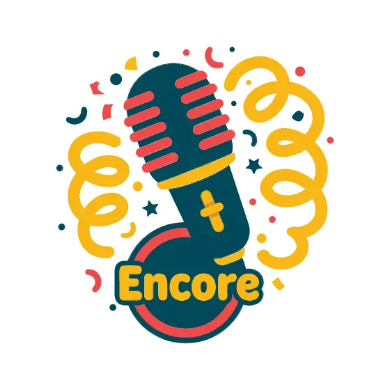 Navy Microphone With Golden Streamers